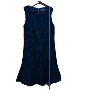 New York and Co. Eyelet Dress Sleeveless,Back Zipper Size 8.Looks Blue its Black